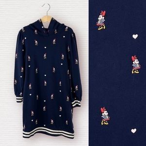 GAP X DISNEY Minnie Mouse Hooded Sweatshirt Dress Size 8 9 Medium